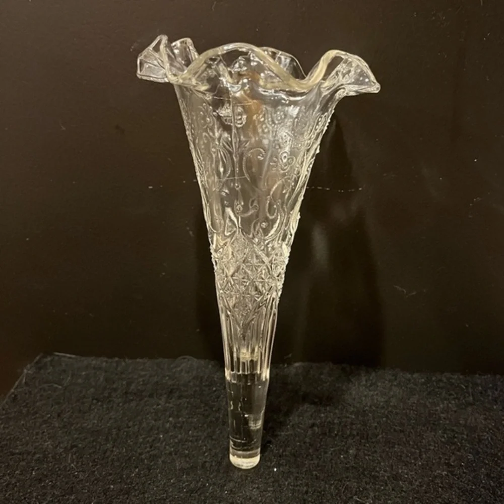 Vintage Automobile Limousine Glass Bud Vase